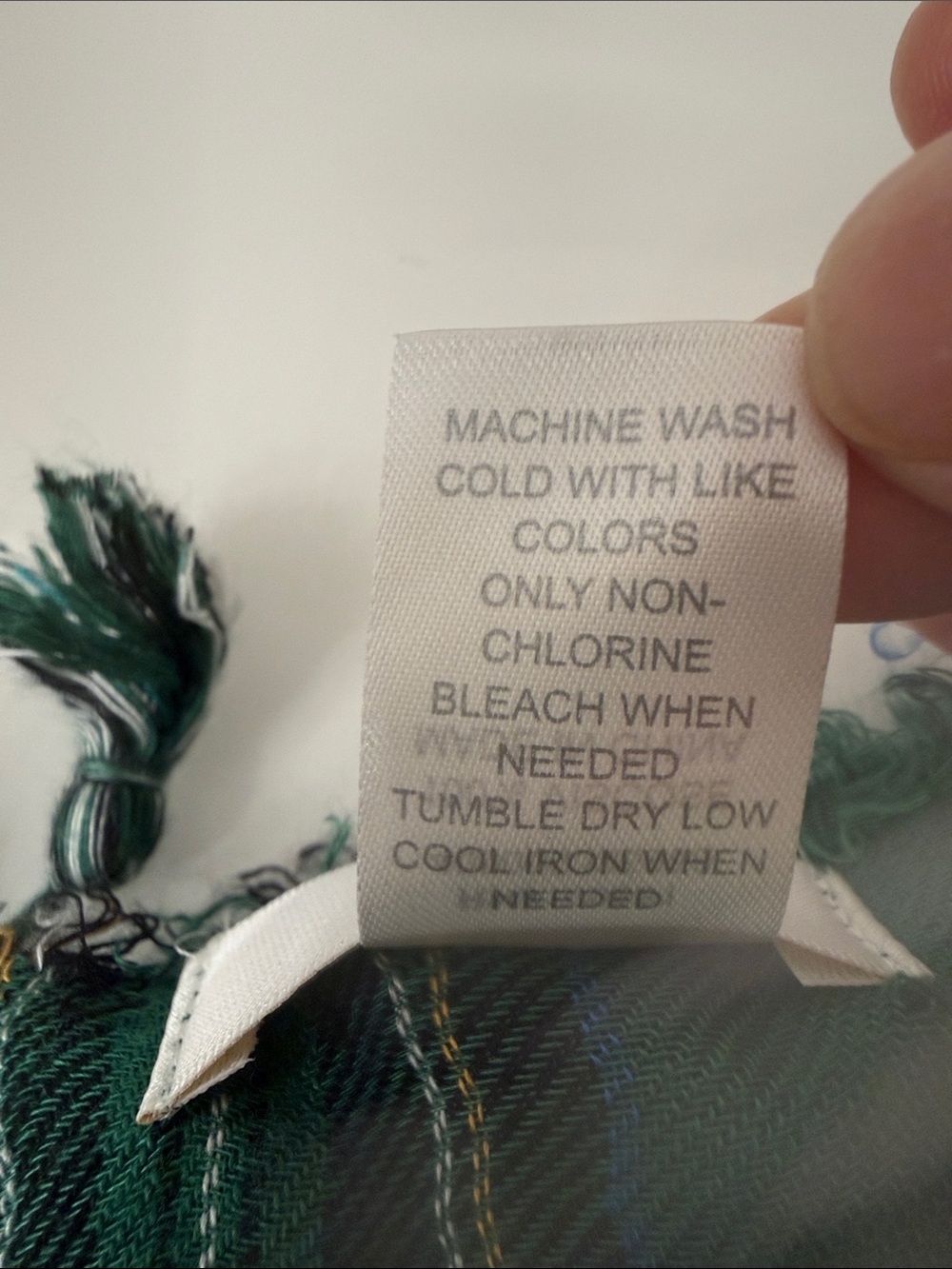 C Green Plaid Fringe Wrap Scarf - Picture 6 of 6